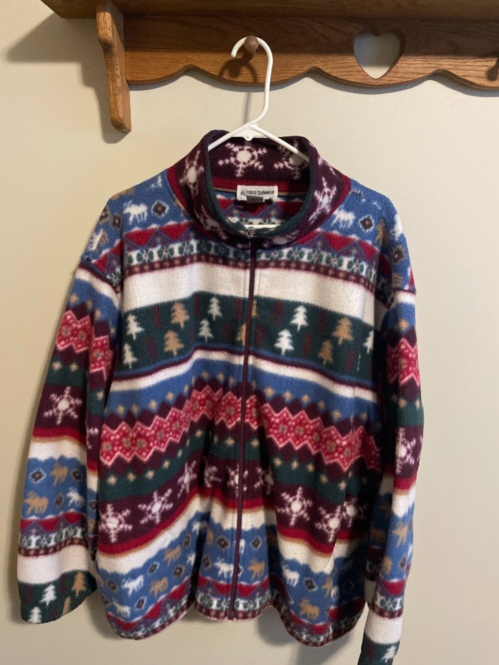 Vintage Alfred Dunner Christmas Fleece Zip Up